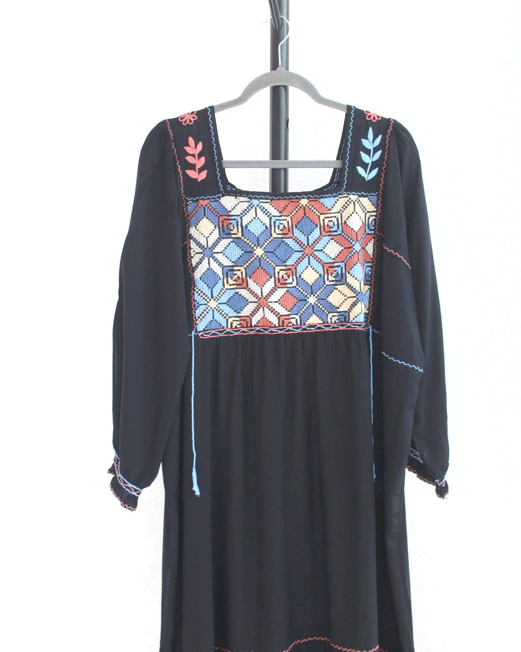 Vestido Julia Flores Manga XL / XXL Negro