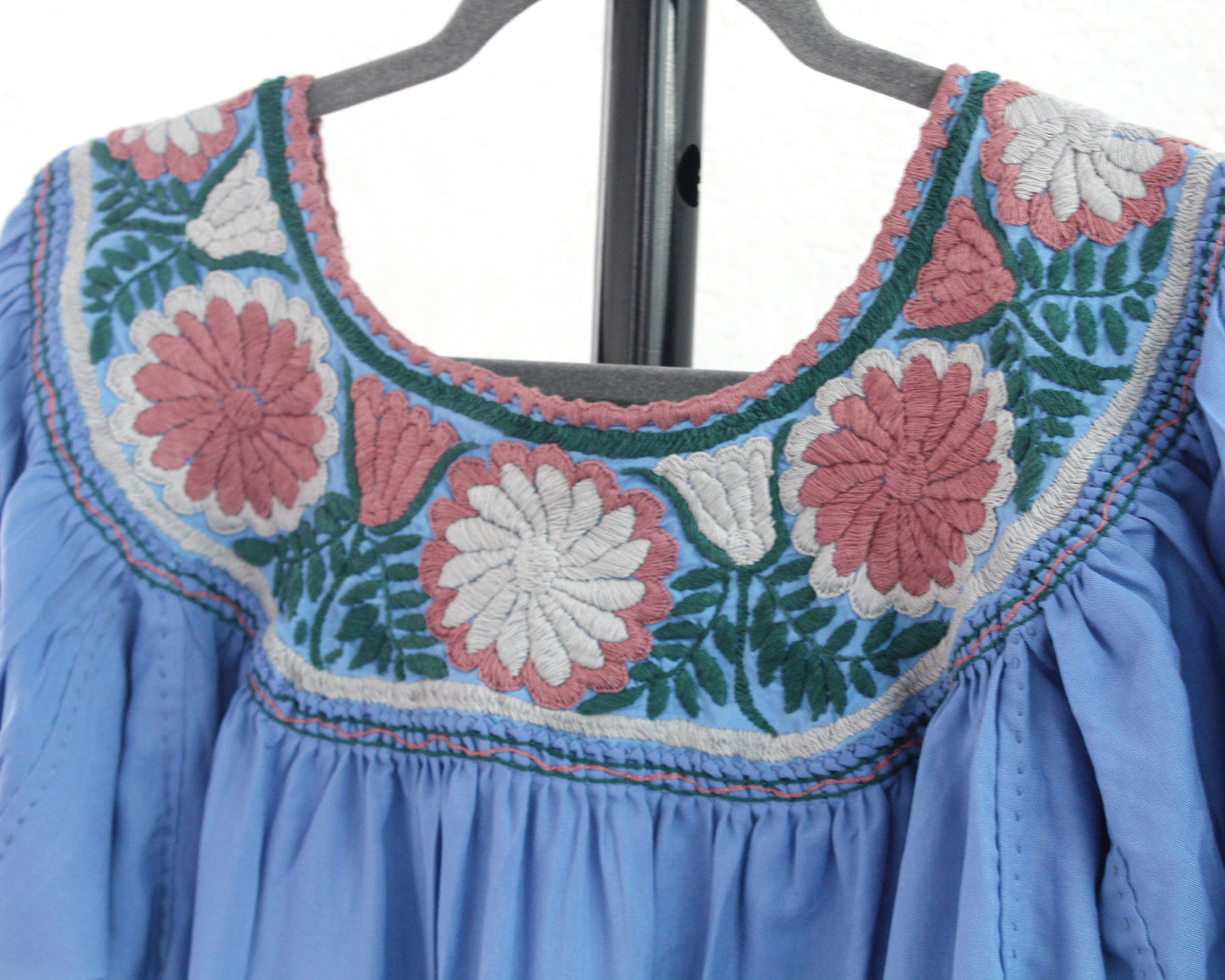 Blusa Aguacatenango Azul Rosa Verde