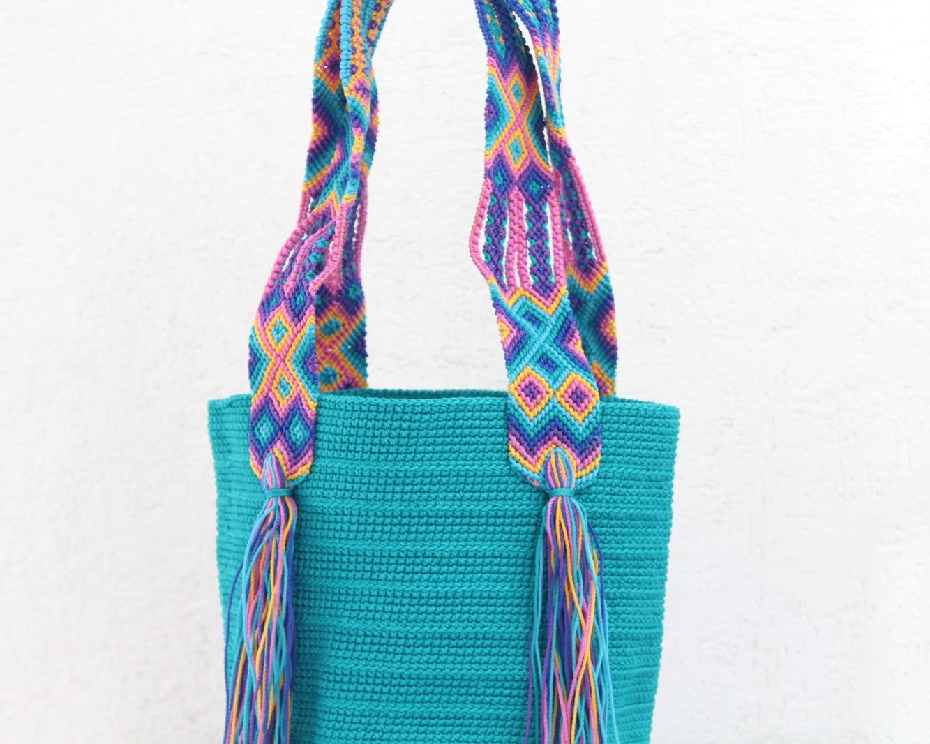 Bolso de mano Turquesa Rosa