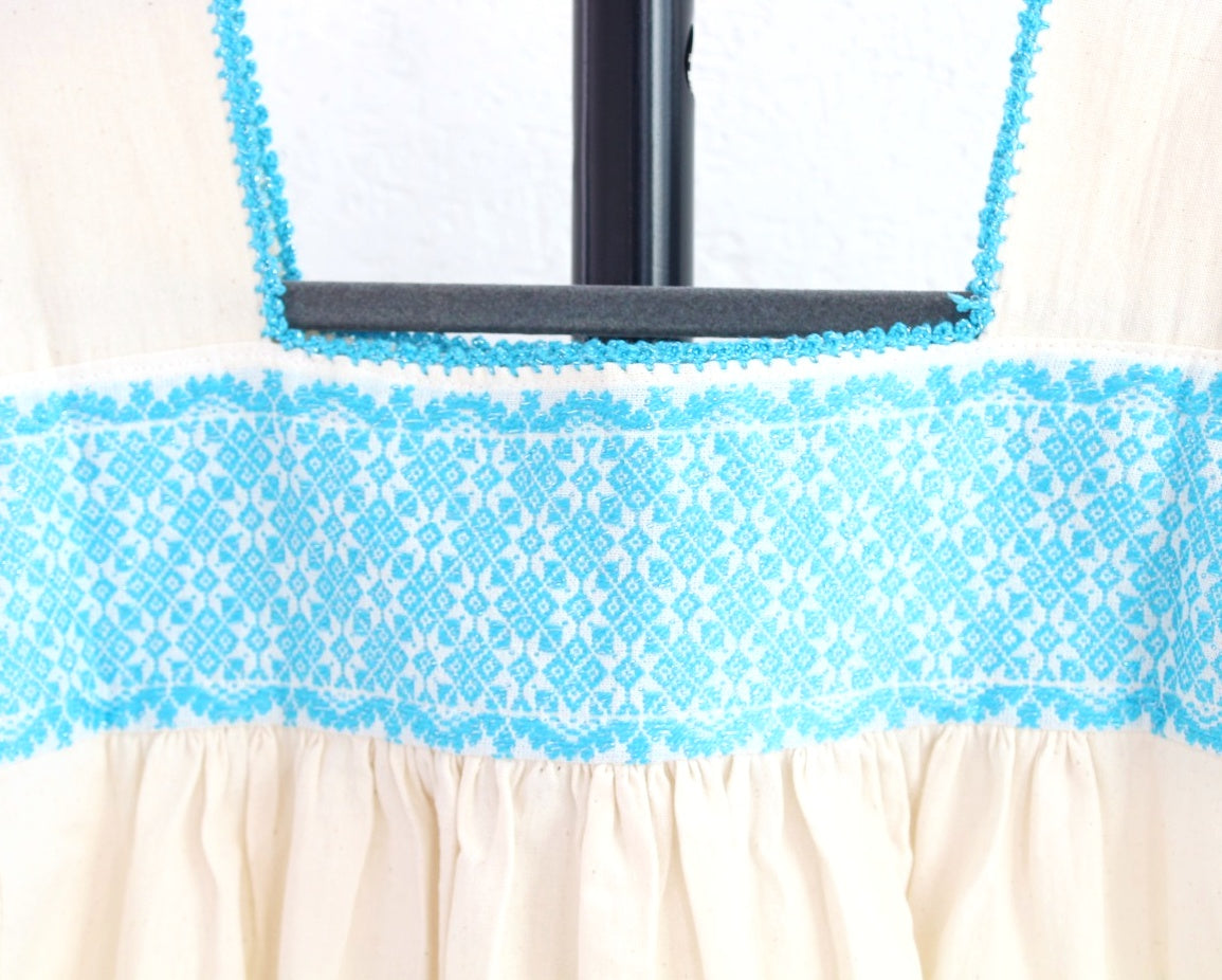 Blusa Tradicional Bordada Estrellas Azul Claro  L - XL