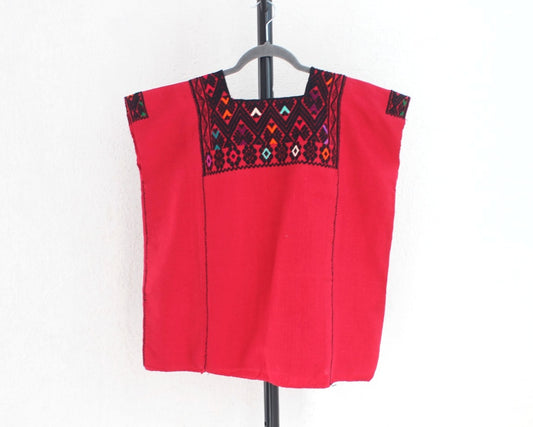 Huipil Corto Laura Rojo Negro