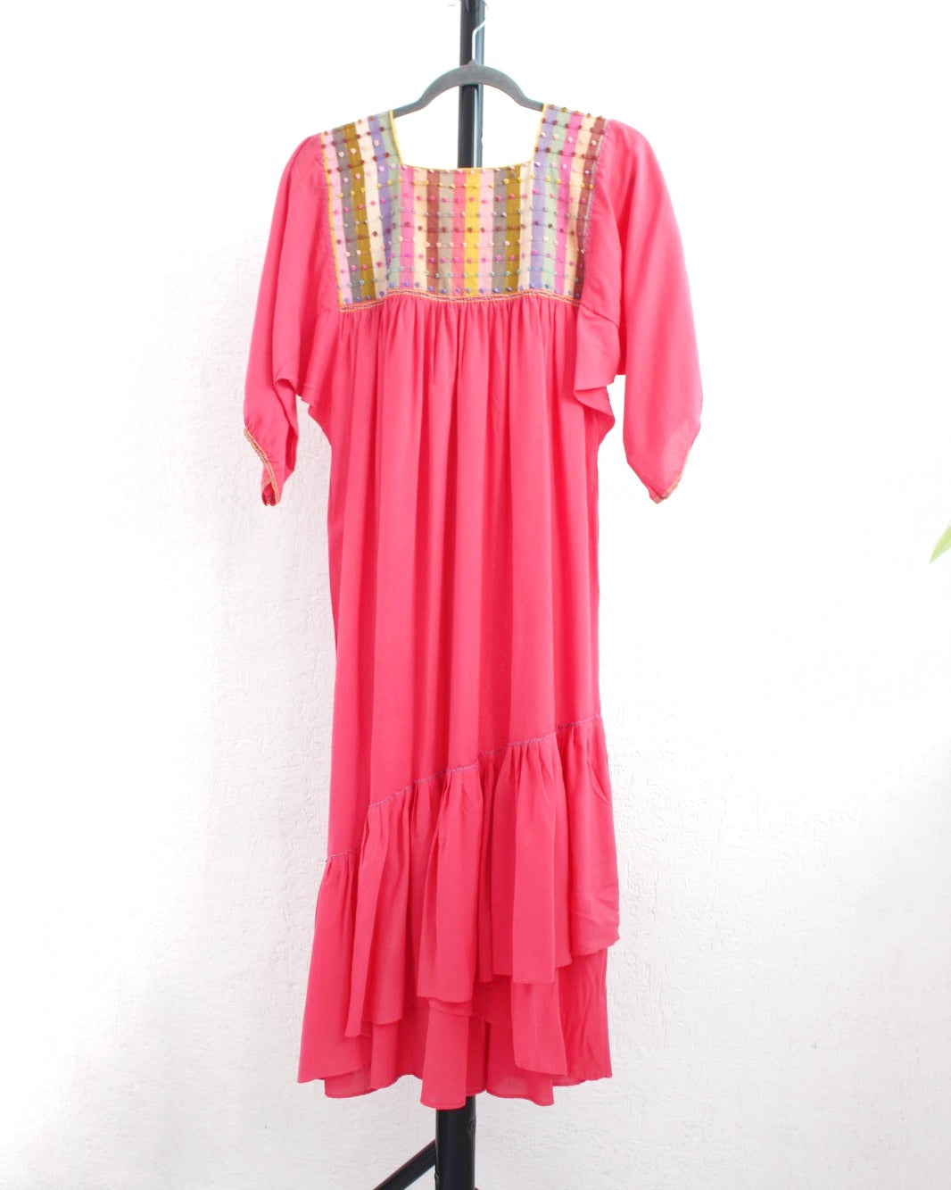 Vestido Nuditos 3/4 Manga Coral