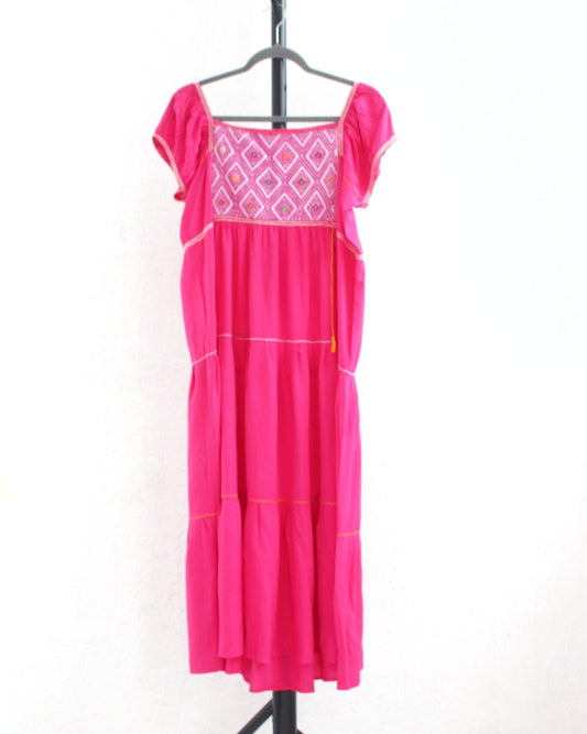 Vestido Gloria Rosa Blanco S M L
