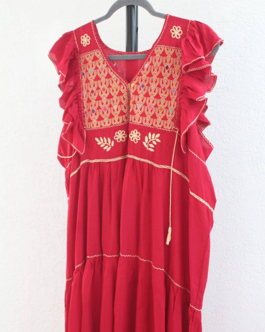Vestido Antonia Rojo Beige