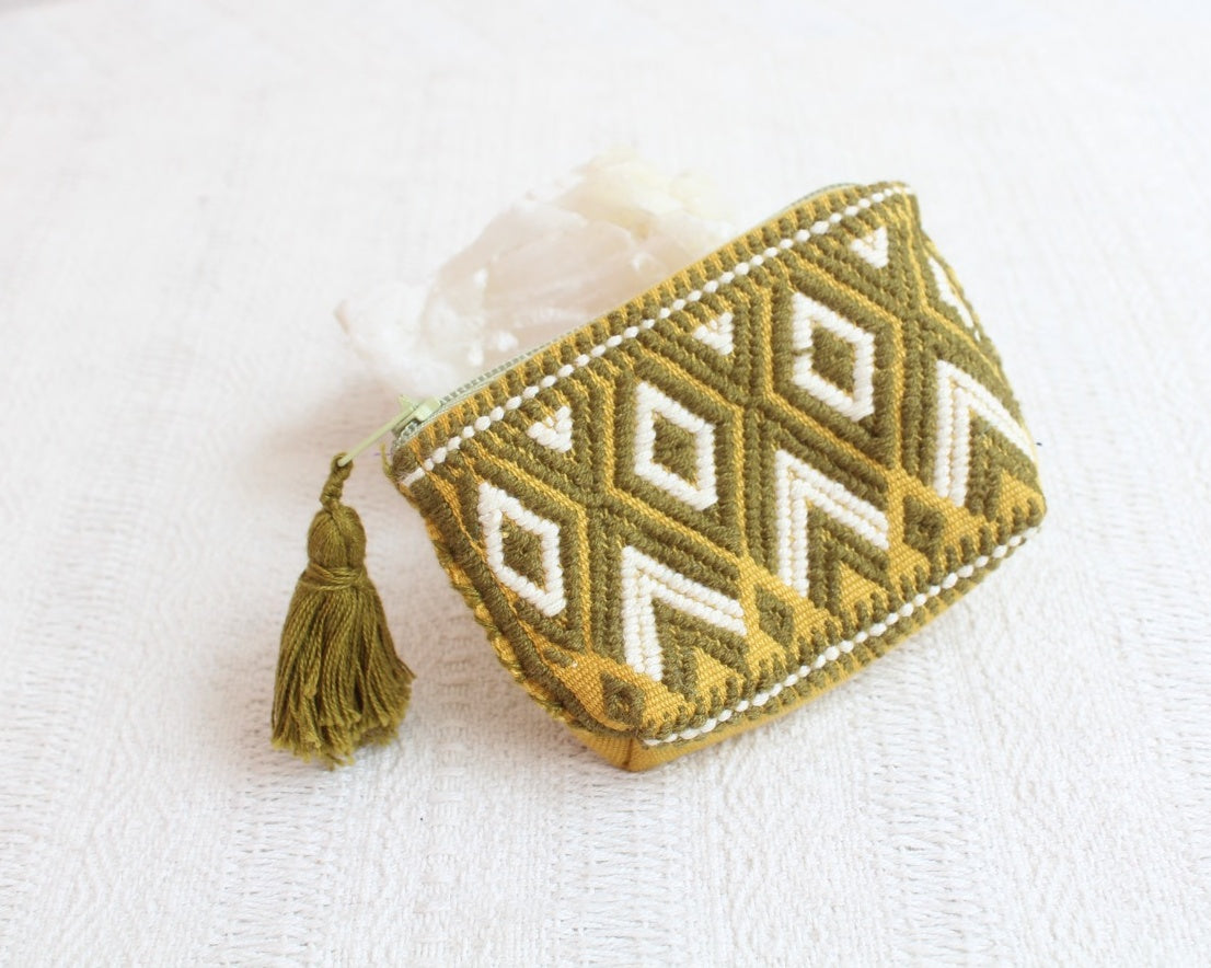 Mini Monedero Estrellas Amarillo Verde