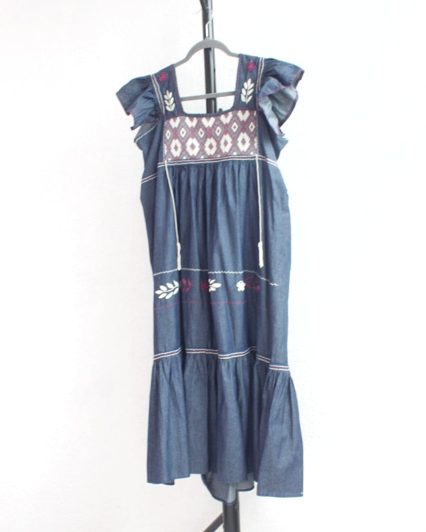 Vestido Lorena Blanco Mezclilla Unitalla
