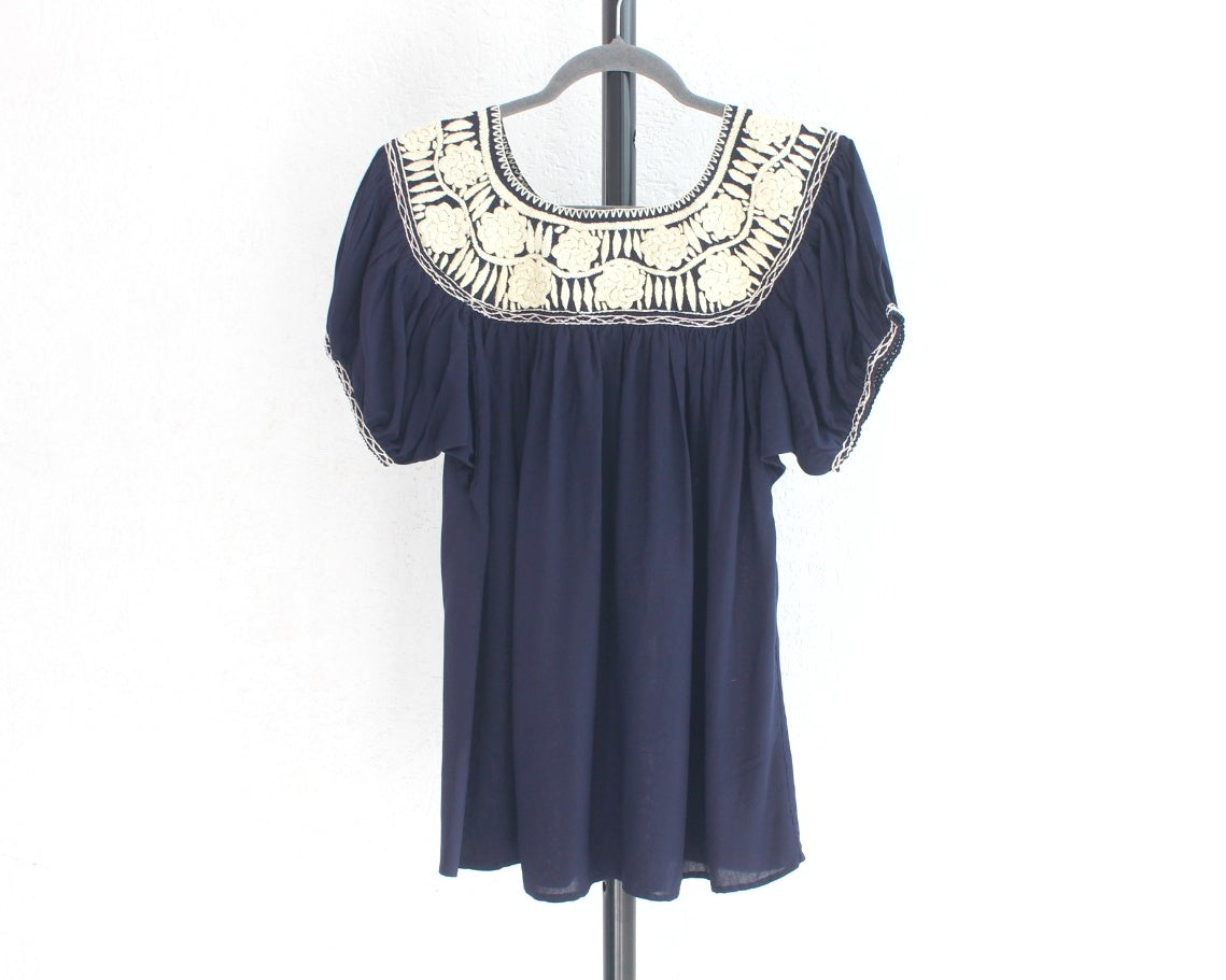 Blusa Aguacatenango Azul Marino Perla