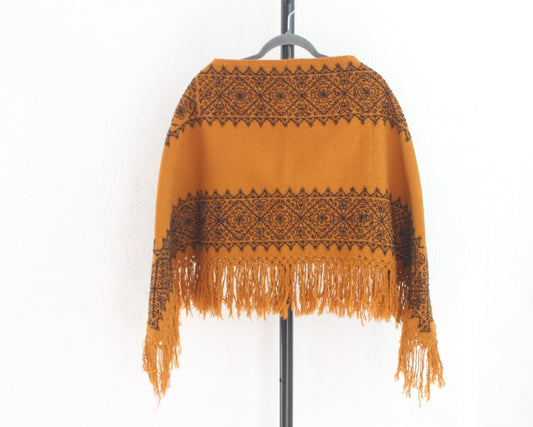 Mañanita Flores Mostaza Bordado Mazahua