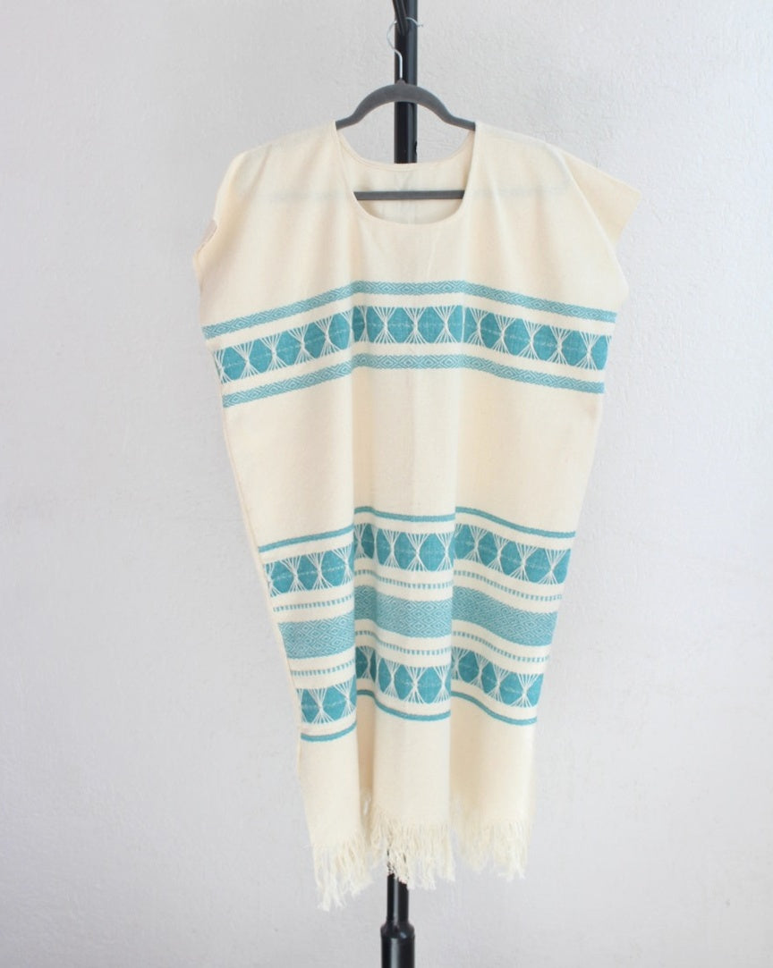 Huipil Largo Ali Natural Azul XL XXL