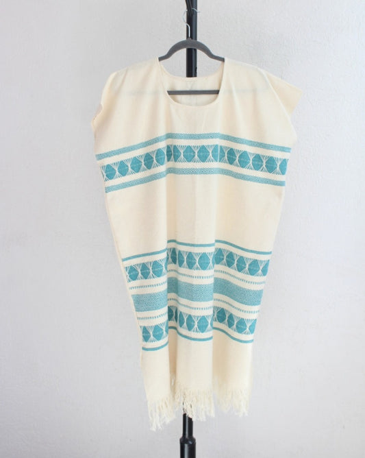 Huipil Largo Ali Natural Azul XL XXL