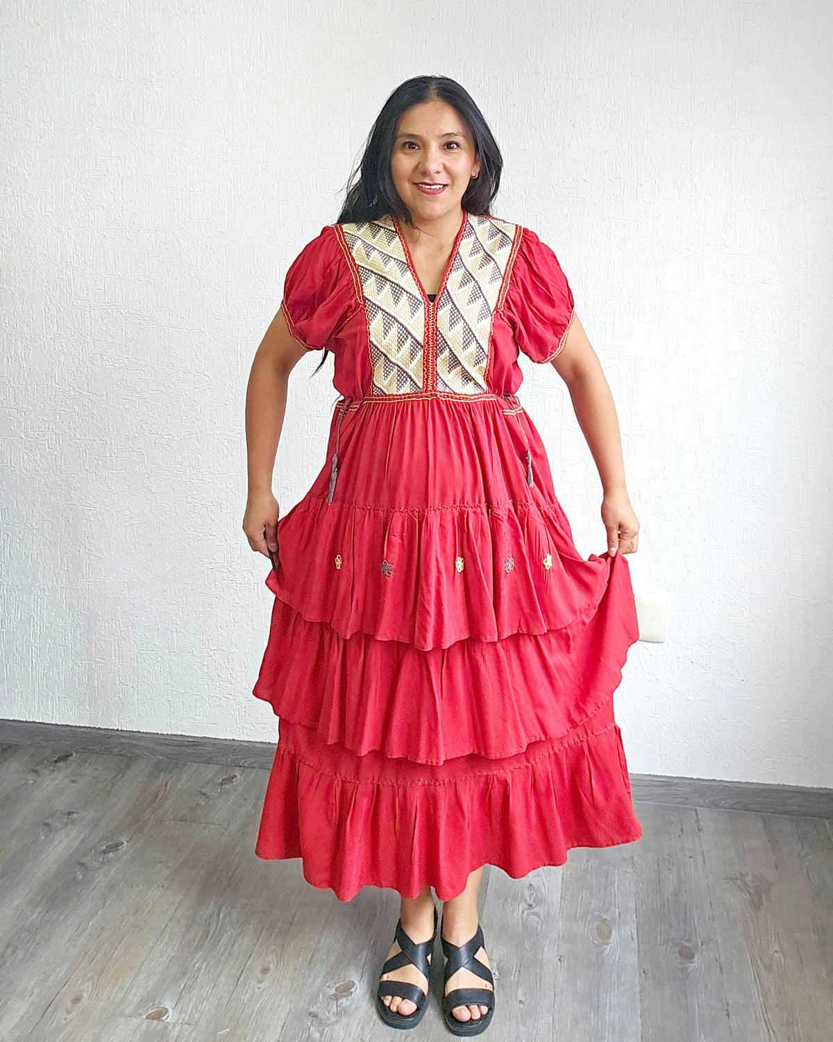 Vestido Blanca Naranja Quemado Unitalla