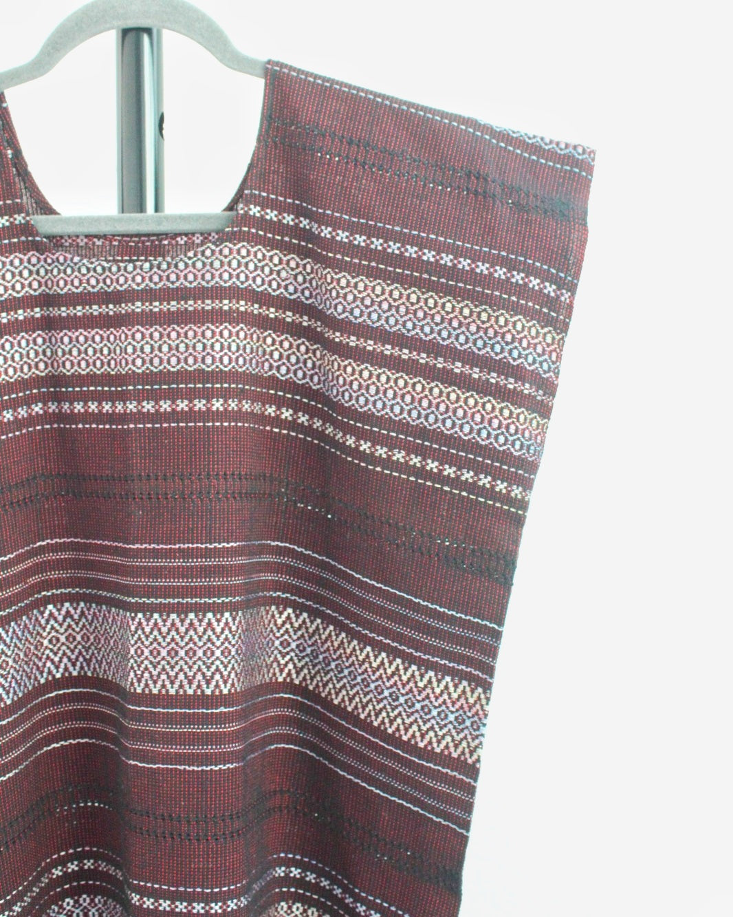 Huipil Lety Vino Gris  Negro Unitalla