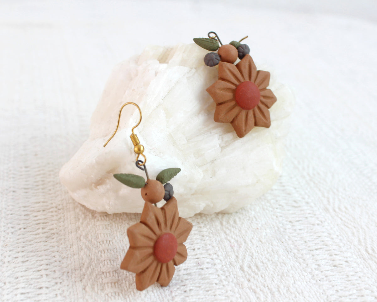 Aretes Ameyali Flores Natural