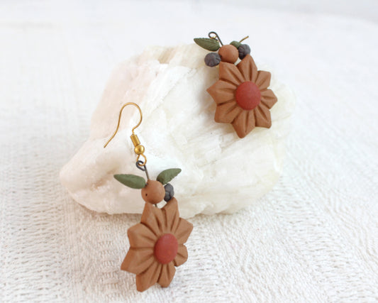 Aretes Ameyali Flores Natural