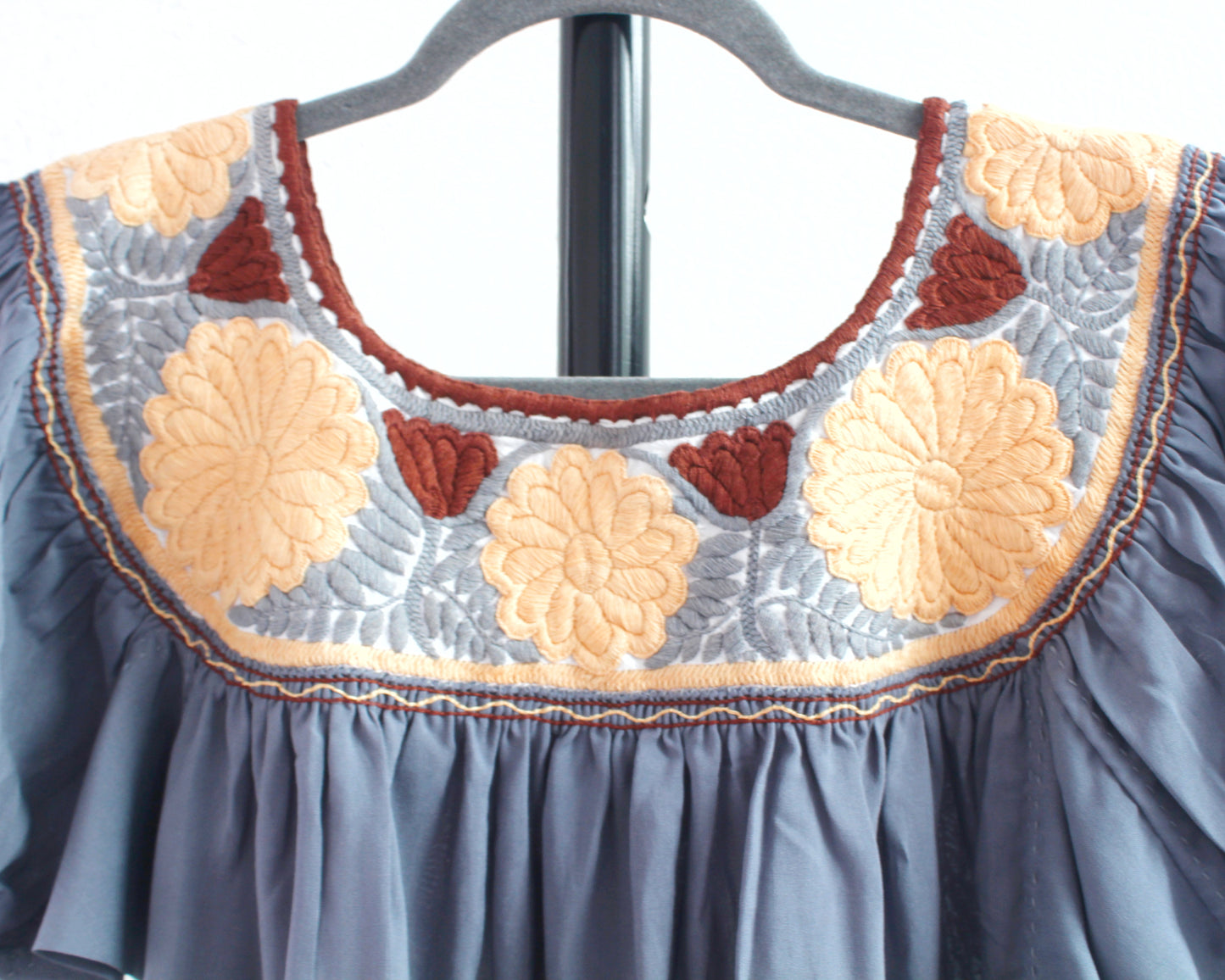 Blusa Aguacatenango Gris Café Amarillo