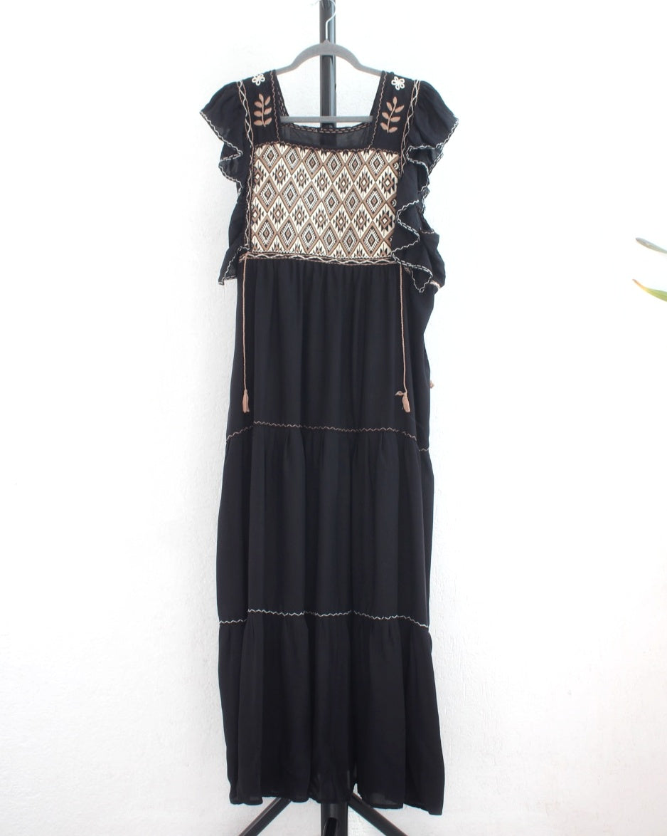Vestido Josefina Negro Beige Unitalla