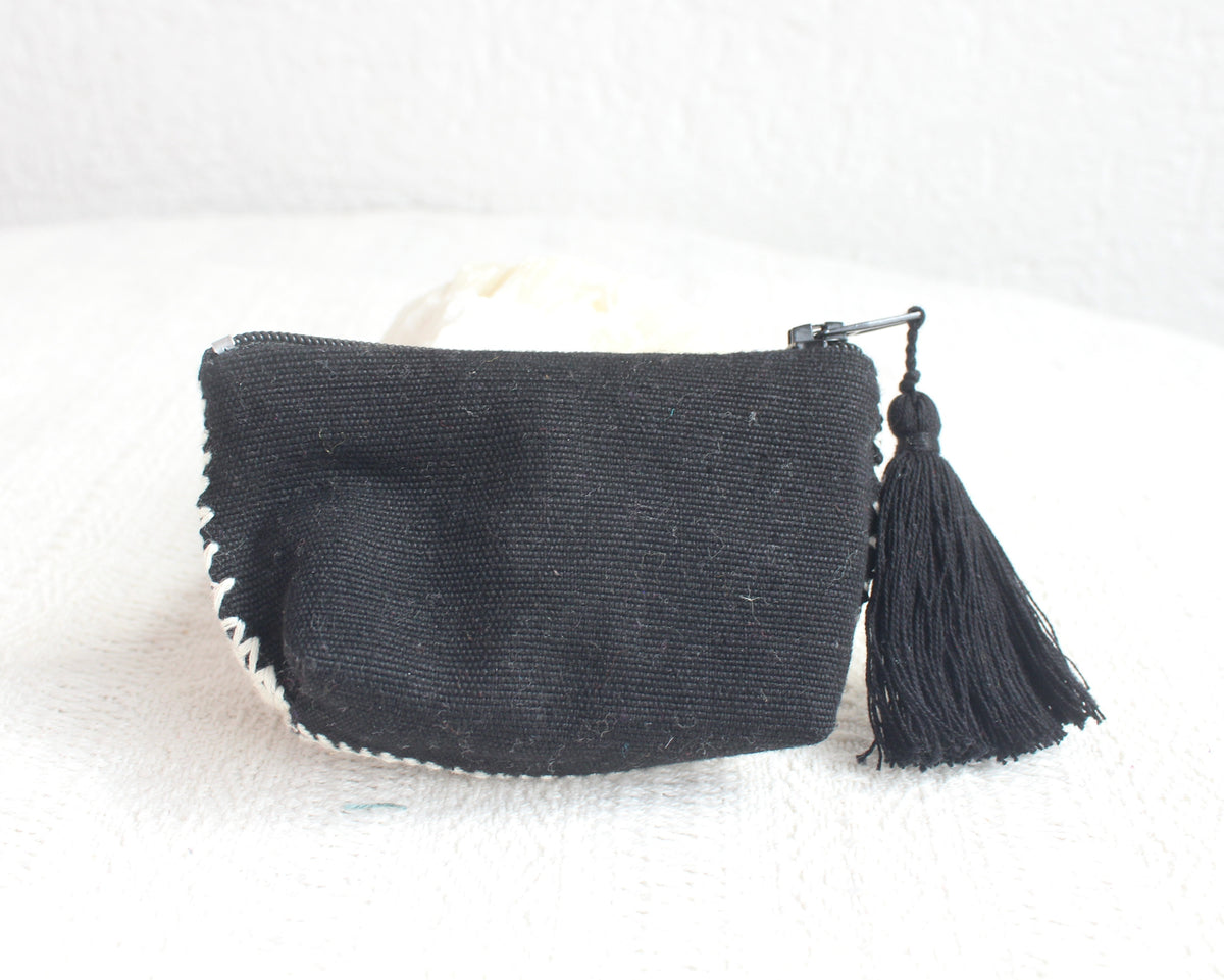 Mini Monedero Estrellitas Blanco Negro