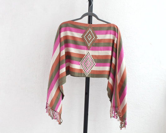 Jorongo Rombos Rosa Verde Blanco
