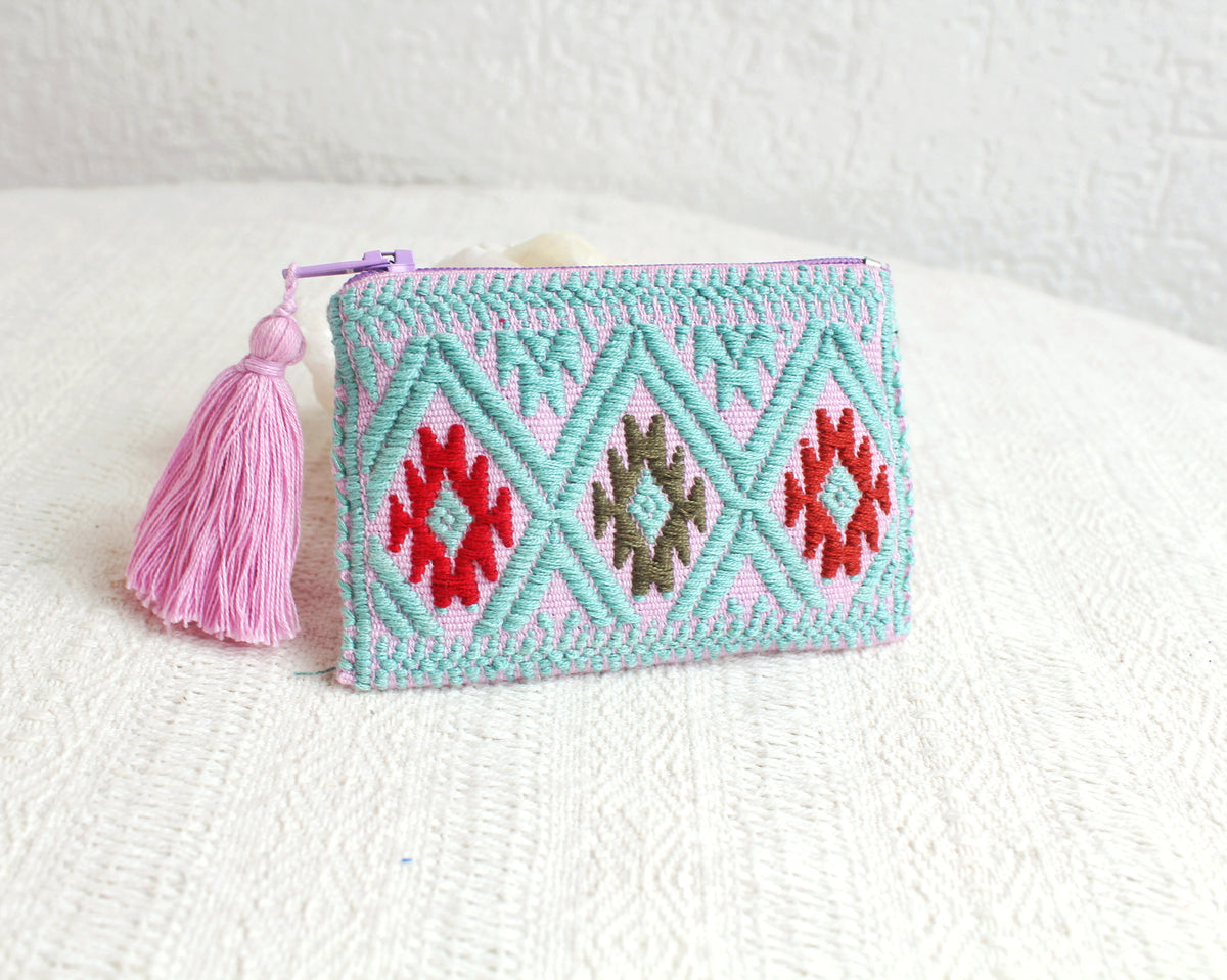 Mini Monedero Estrellitas Aqua Lila
