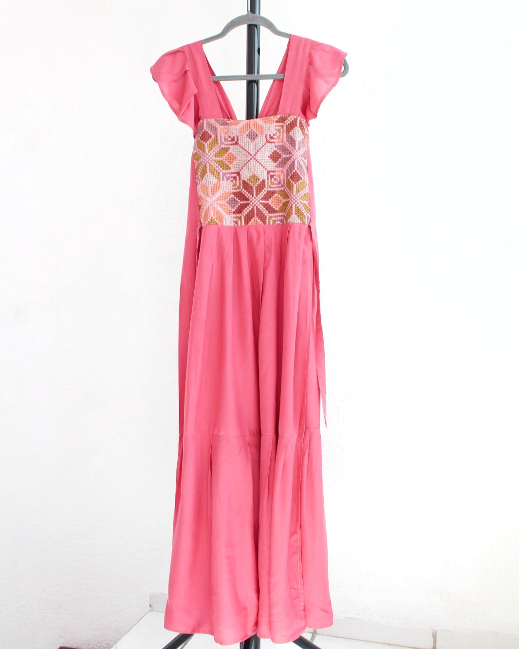 Vestido Anita Telar Largo Coral
