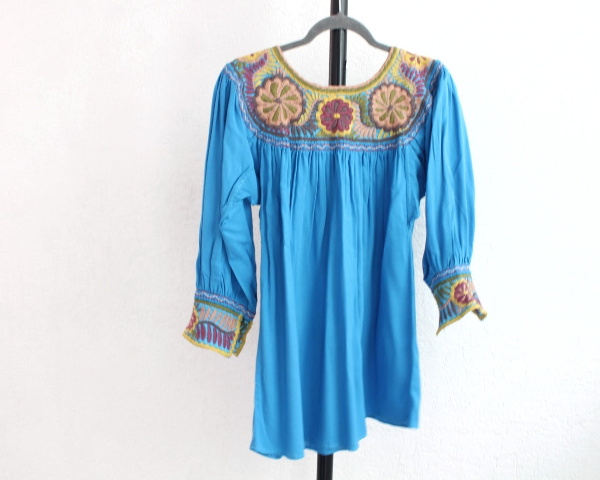 Blusa Aguacatenango Azul Amarillo Unitalla