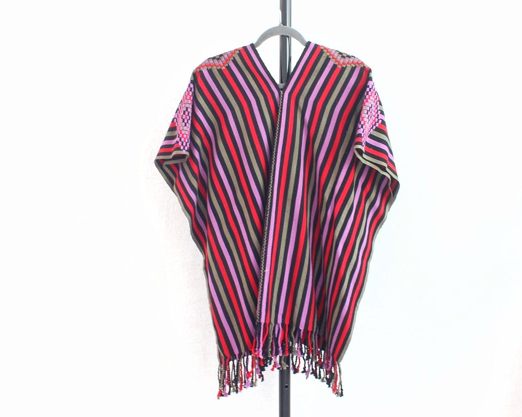 Jorongo Rombos Lila Negro Rojo