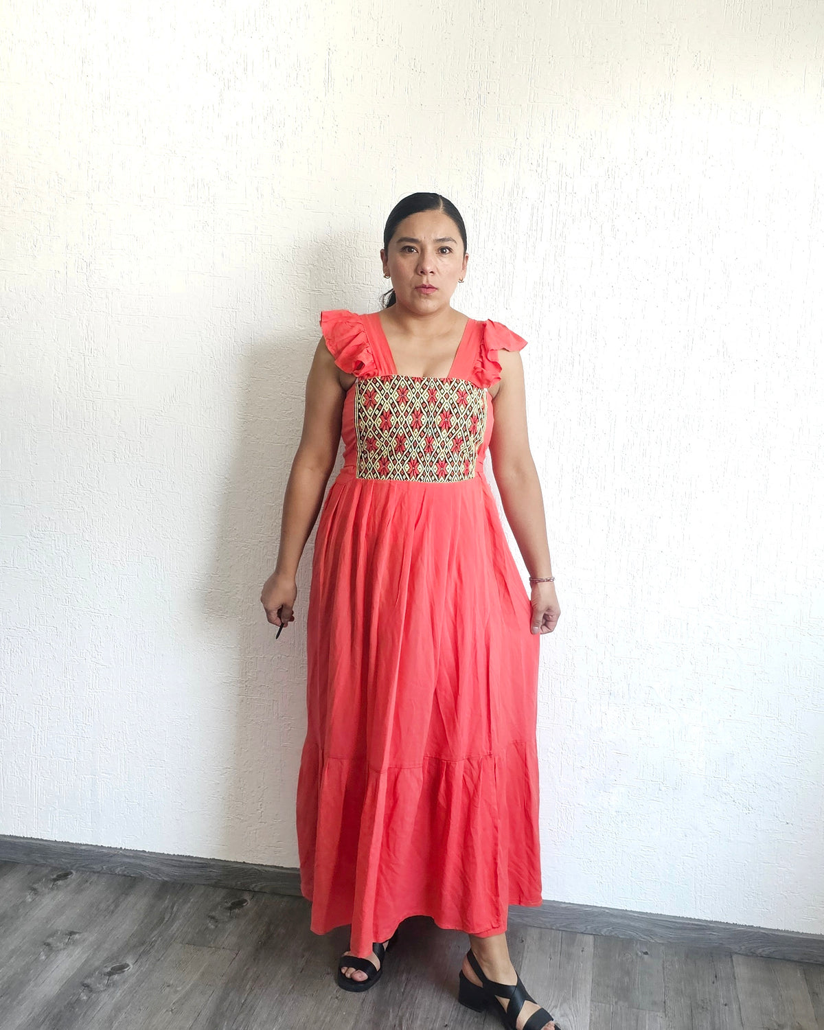 Vestido Anita XL - 2XL Largo Coral