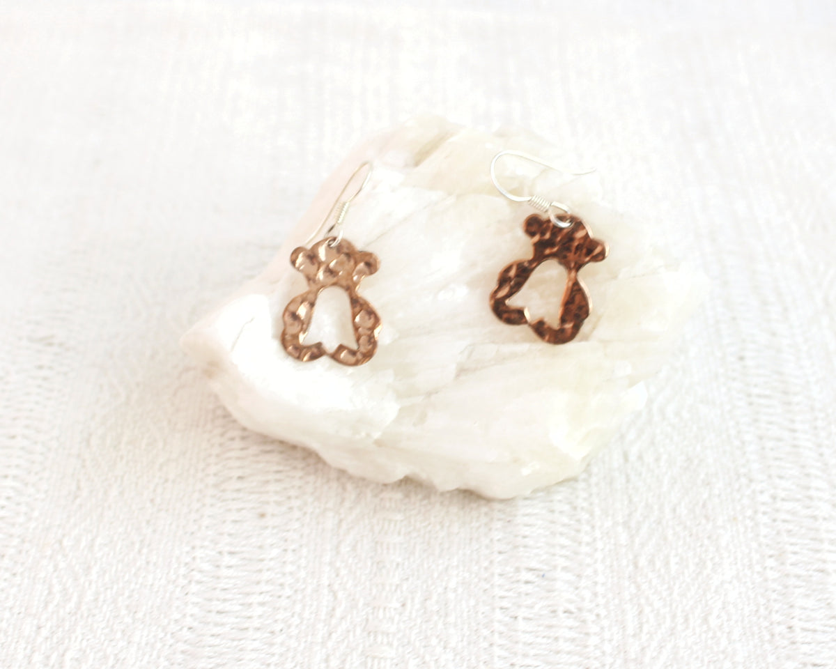 Aretes Cobre Osos Pequeños