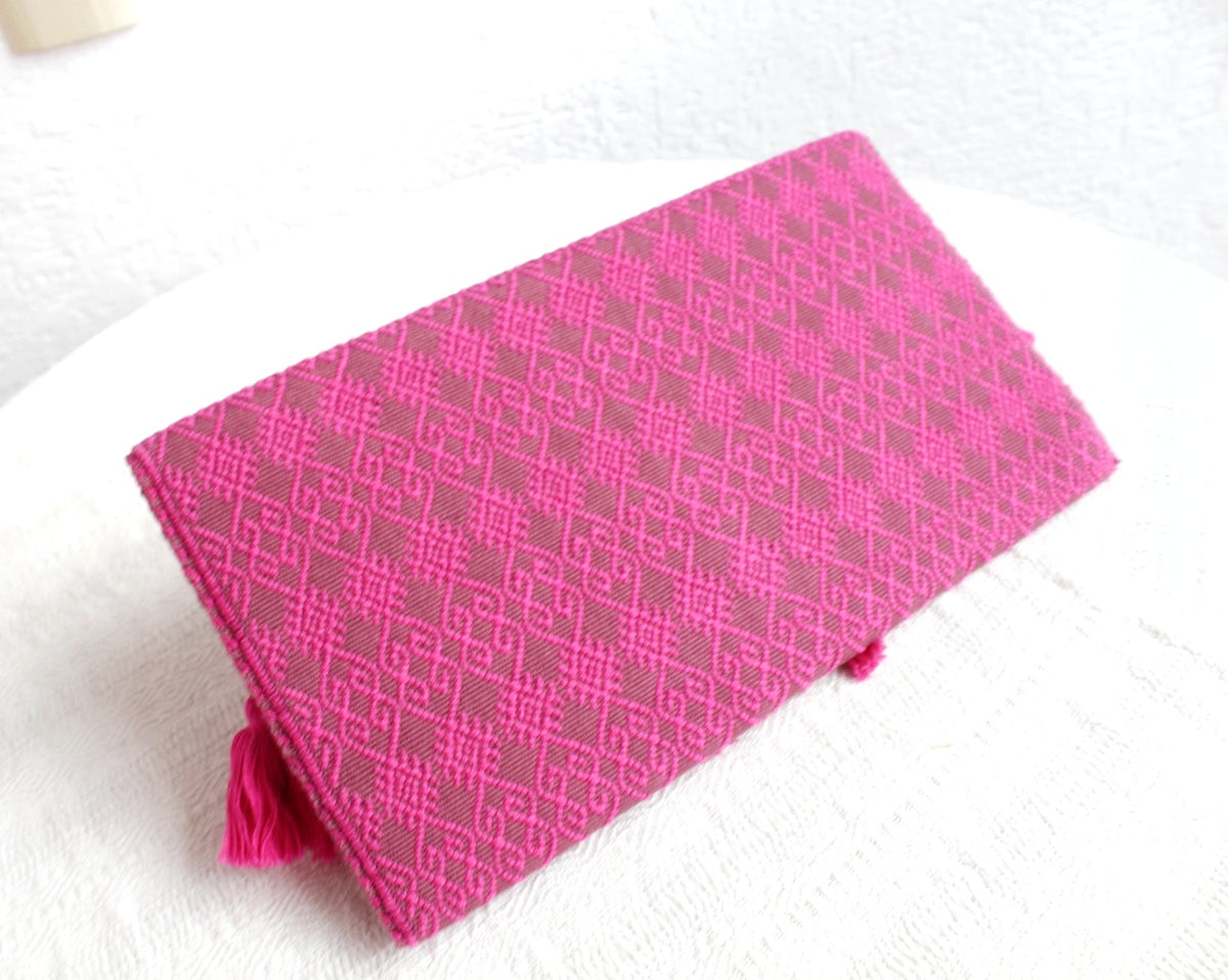 Clutch Artesanal Rizado Rosa Marsala
