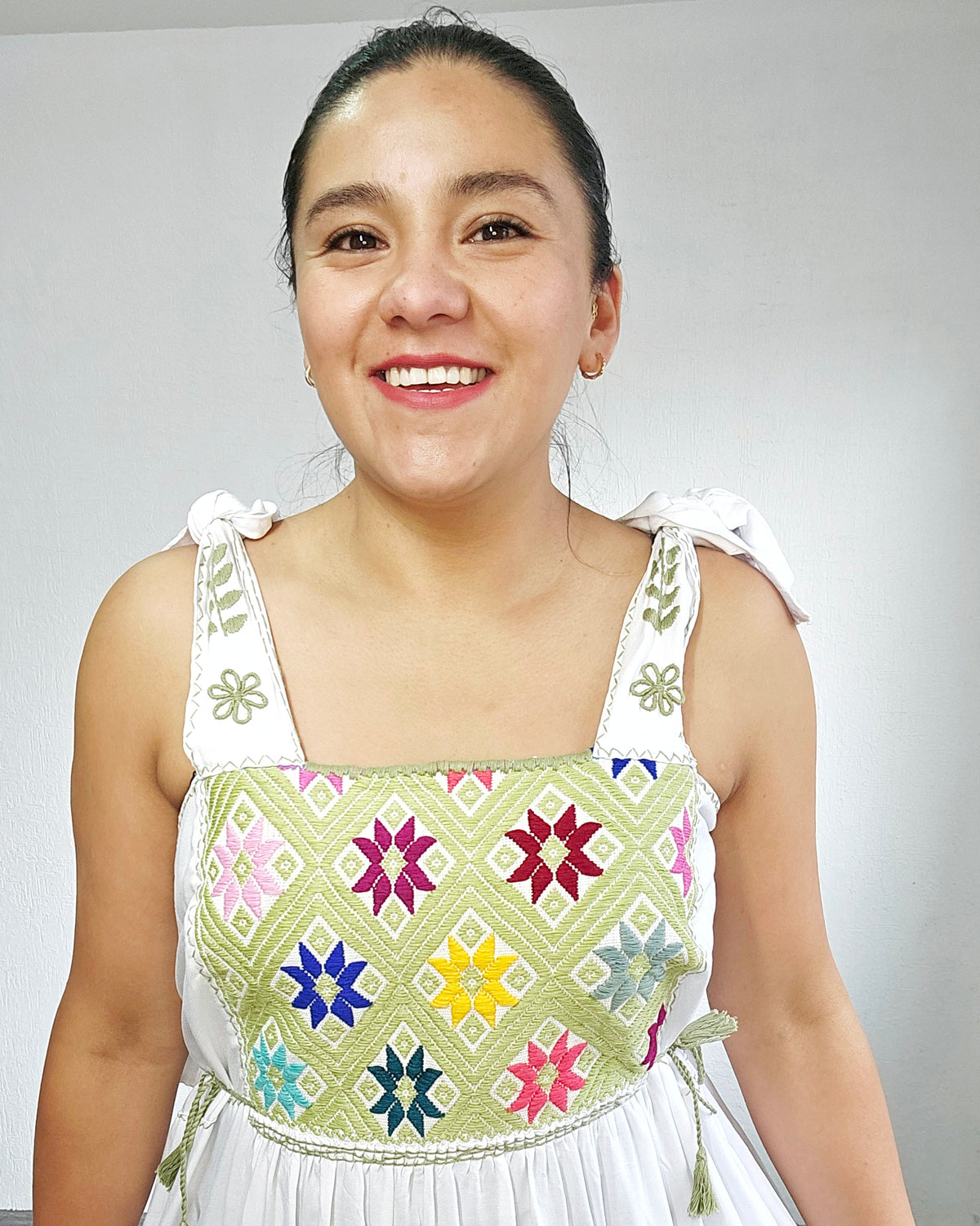 Vestido Fatima Telar Blanco Colores XL -XXL