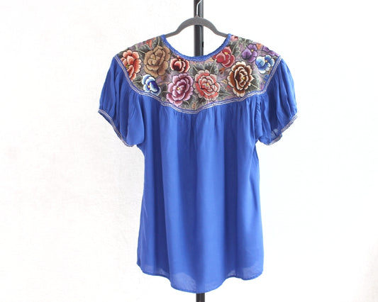 Blusa Abigail Flores Azul Rey XL - XXL