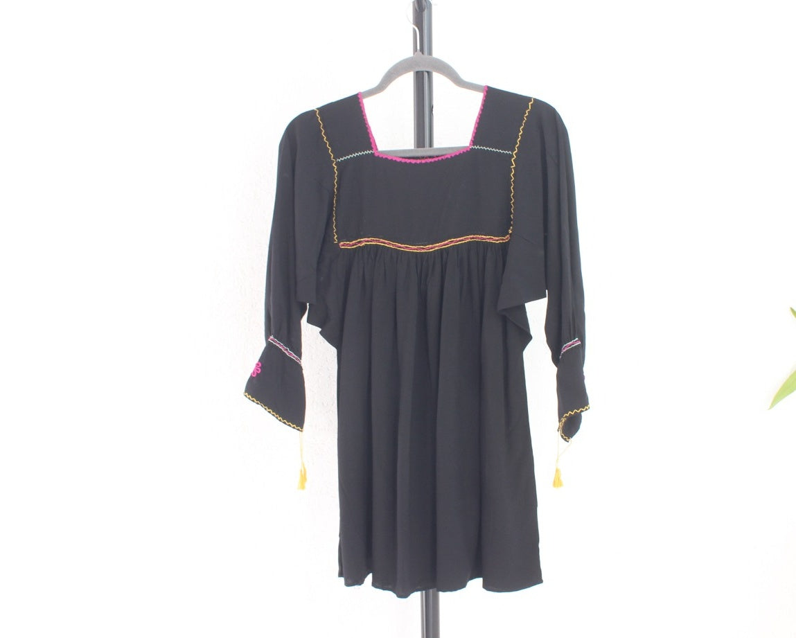 Blusa Maya Negro Rosa Amarillo