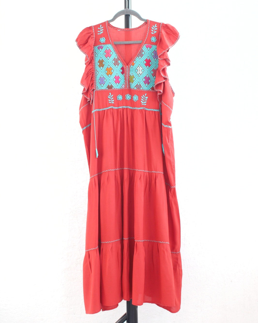 Vestido Antonia Naranja Turquesa