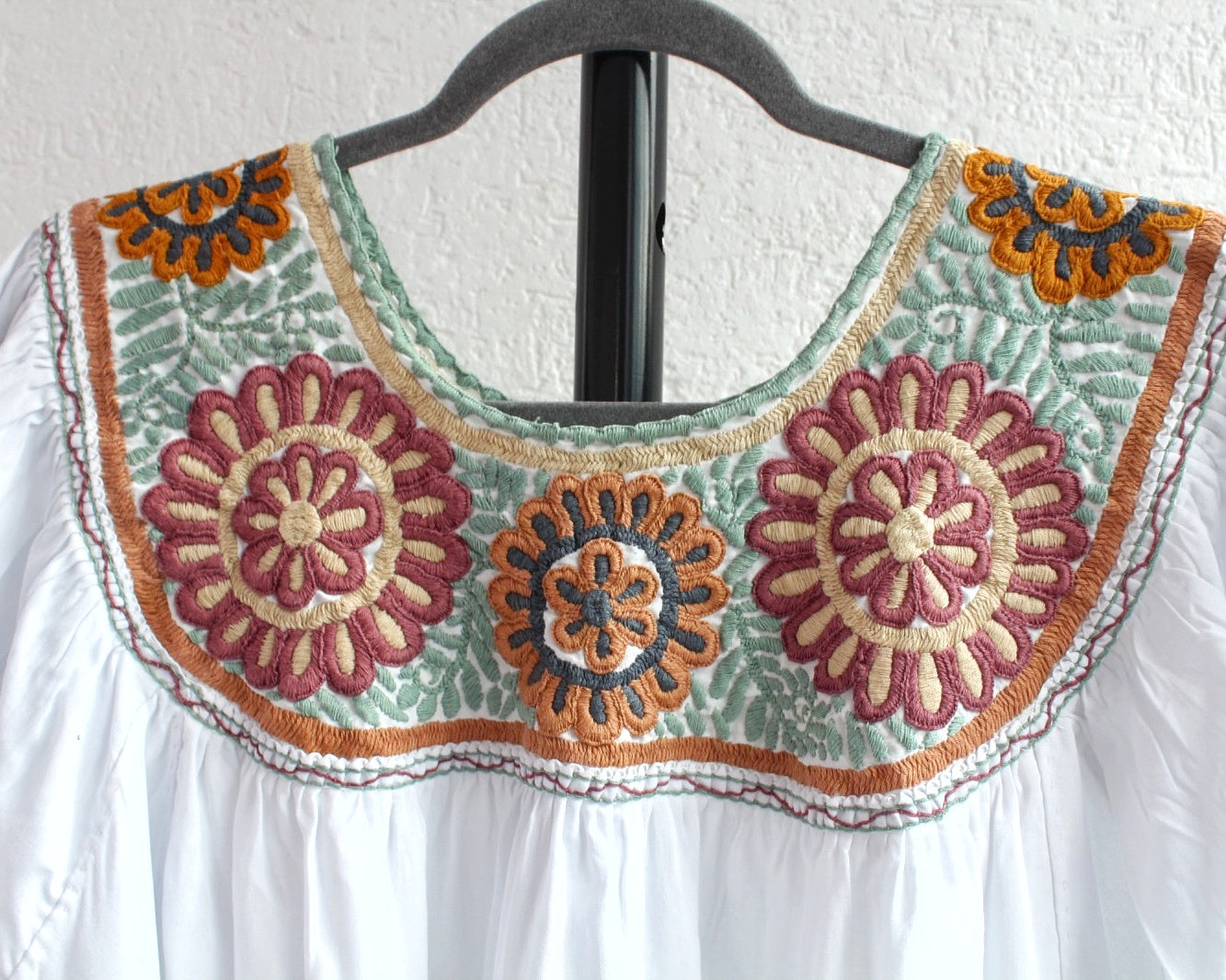 Blusa Aguacatenango Blanco Menta Mostaza
