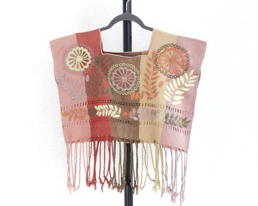 Crop Top Flores Rosa Café Beige