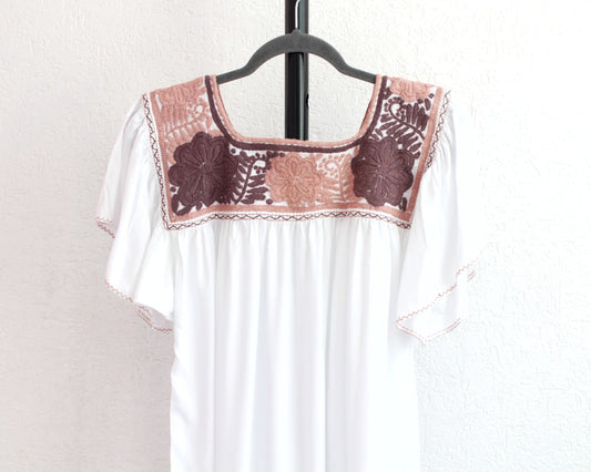 Blusa Aguacatenango Blanco Café Coral