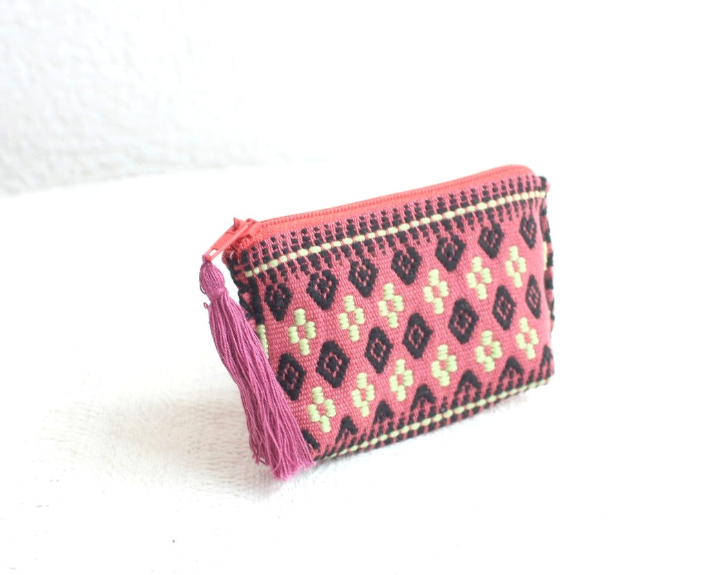 Mini Monedero Cosmos Coral Negro