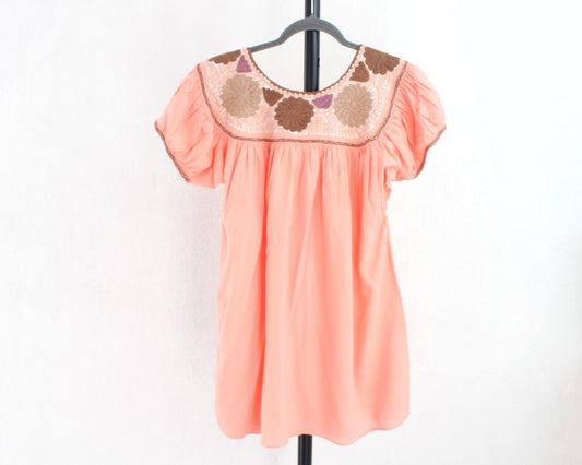 Blusa Aguacatenango Salmon Café Beige