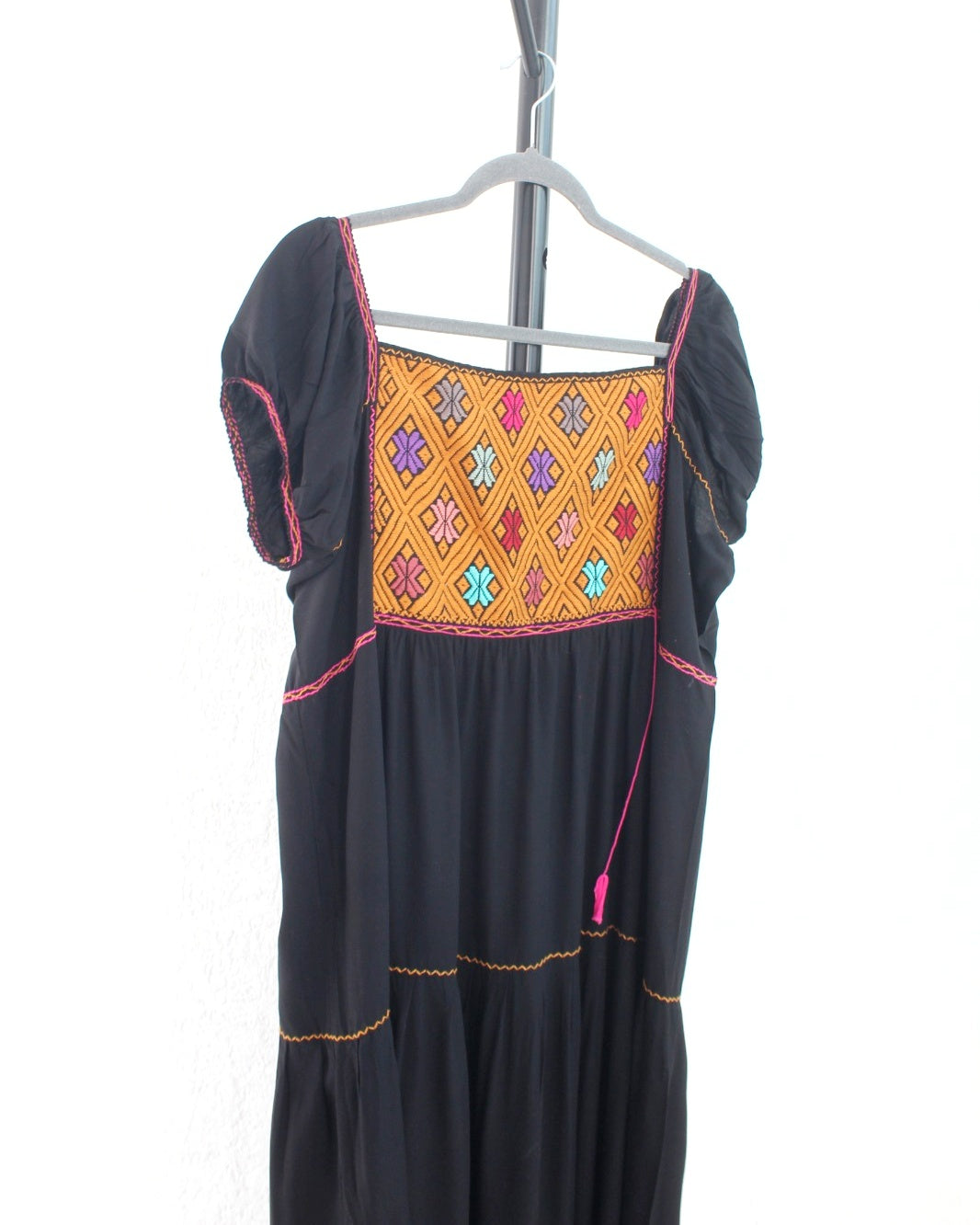 Vestido Gloria Negro Amarillo Rosa S M L