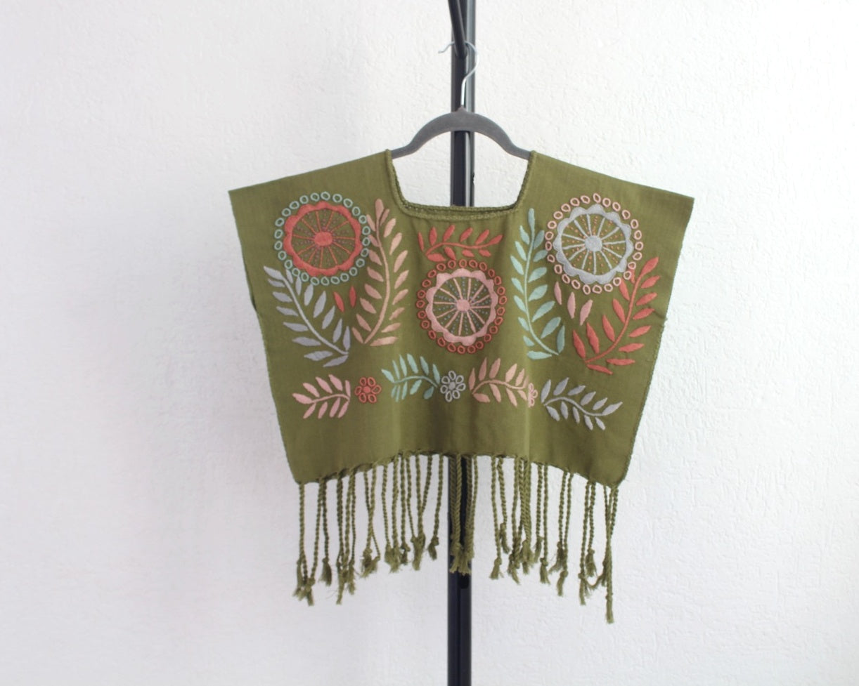 Crop Top Flores Rococo Verde