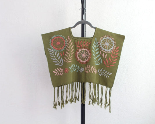 Crop Top Flores Rococo Verde