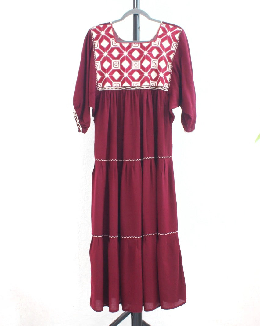 Vestido Maria Flores Vino Blanco L / XL