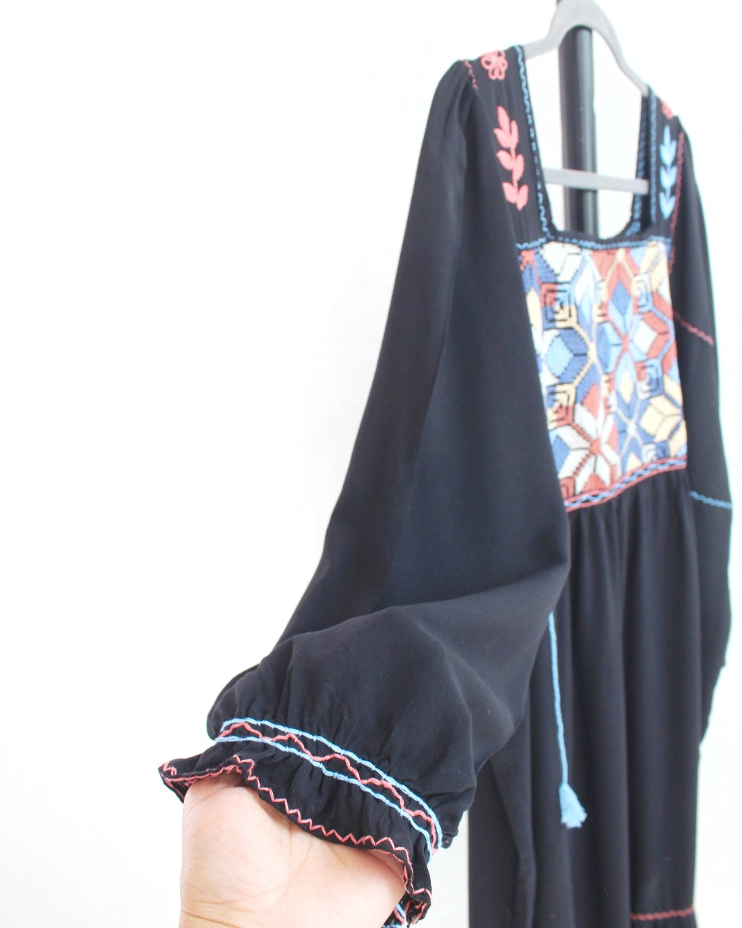 Vestido Julia Flores Manga XL / XXL Negro