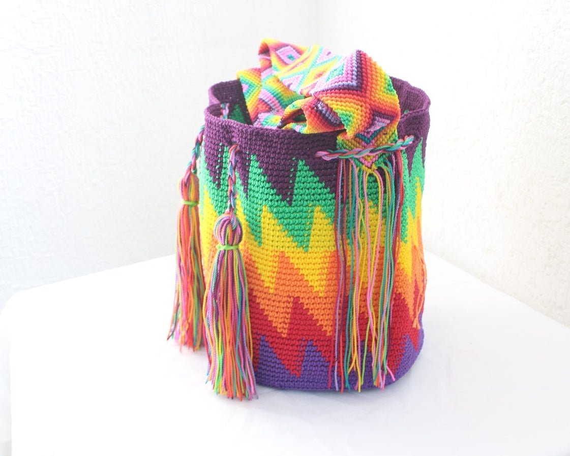 Bolso Morral ZigZag Uva Amarillo Naranja