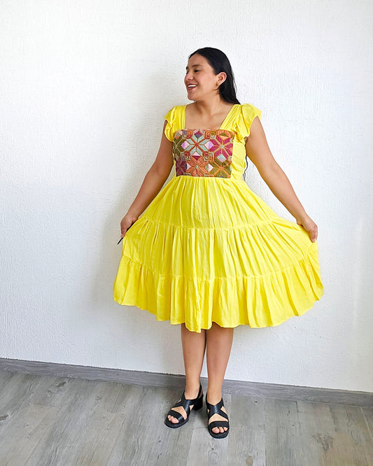 Vestido Anita Corto Amarillo