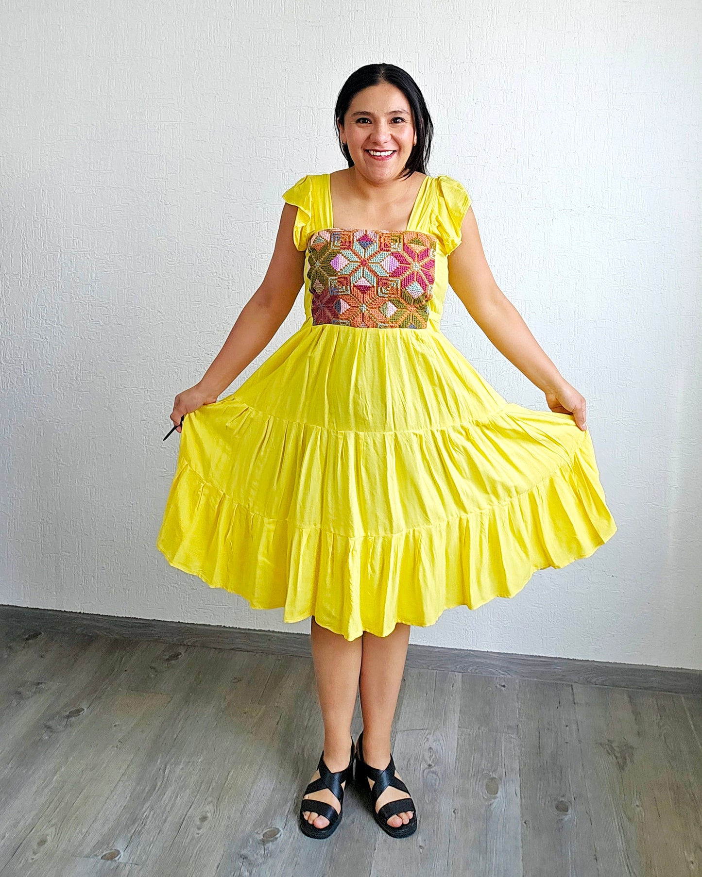 Vestido Anita Corto Amarillo