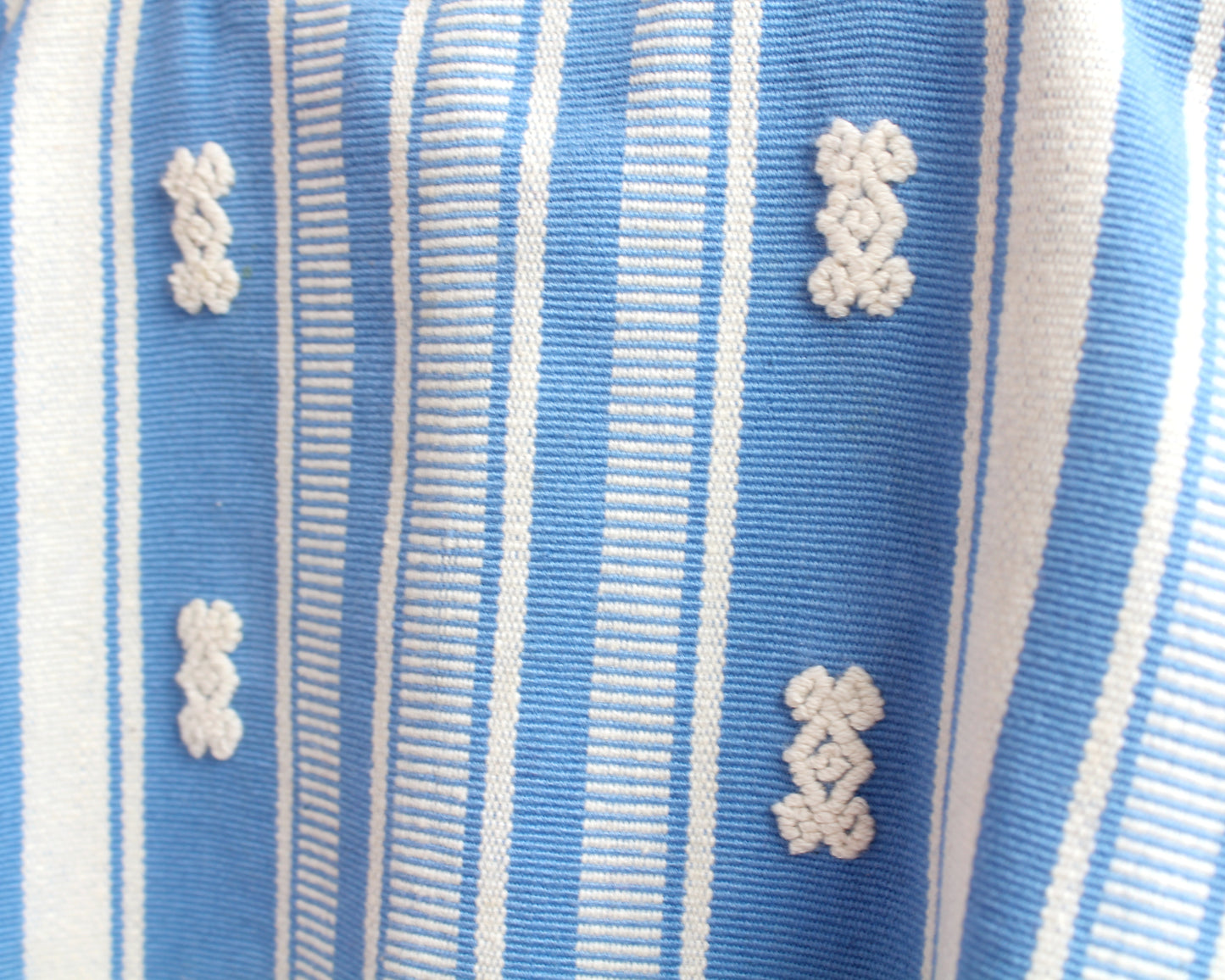 Huipil Corto Pantheló Azul Blanco