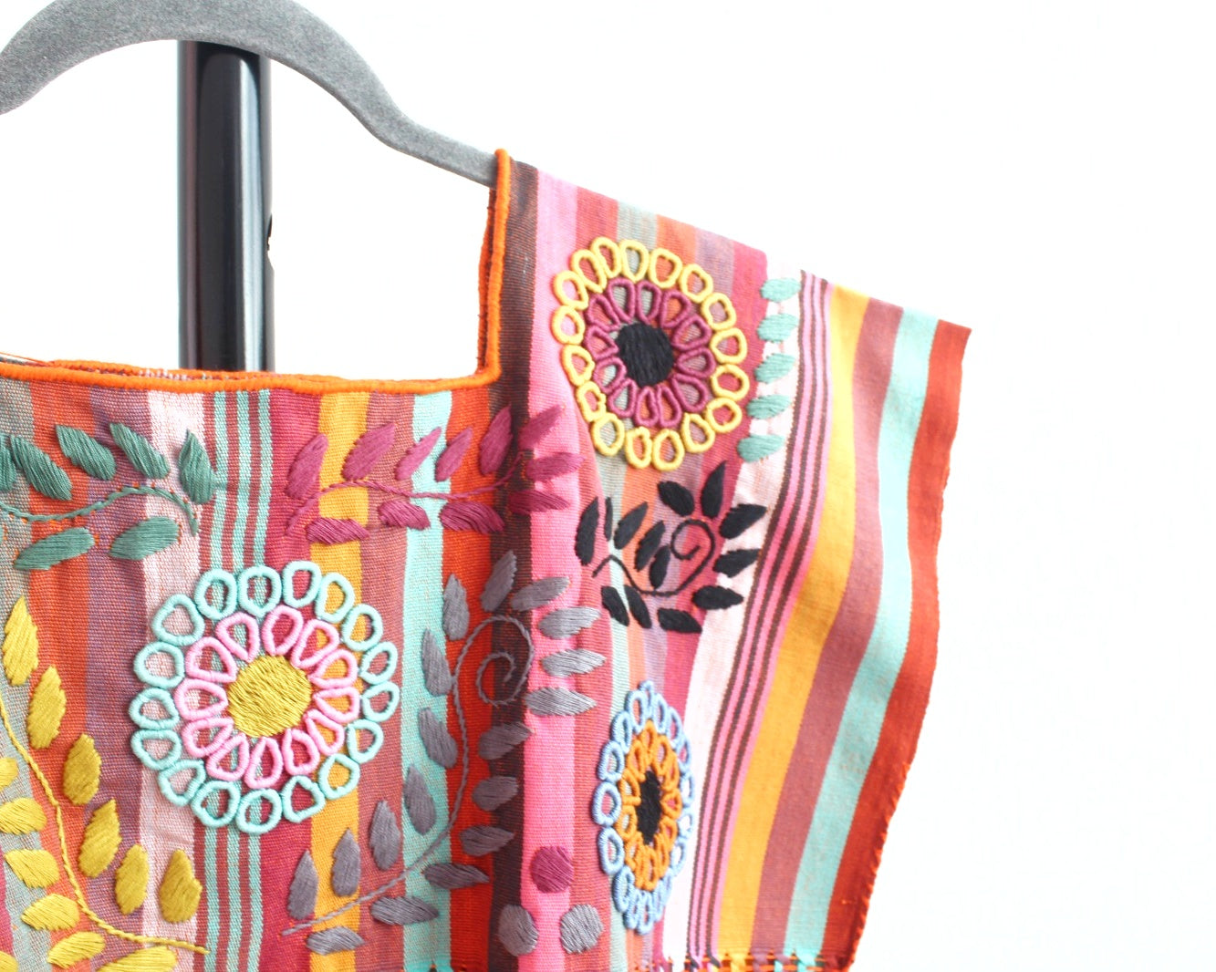 Top Flores Rococo Naranja Rosa