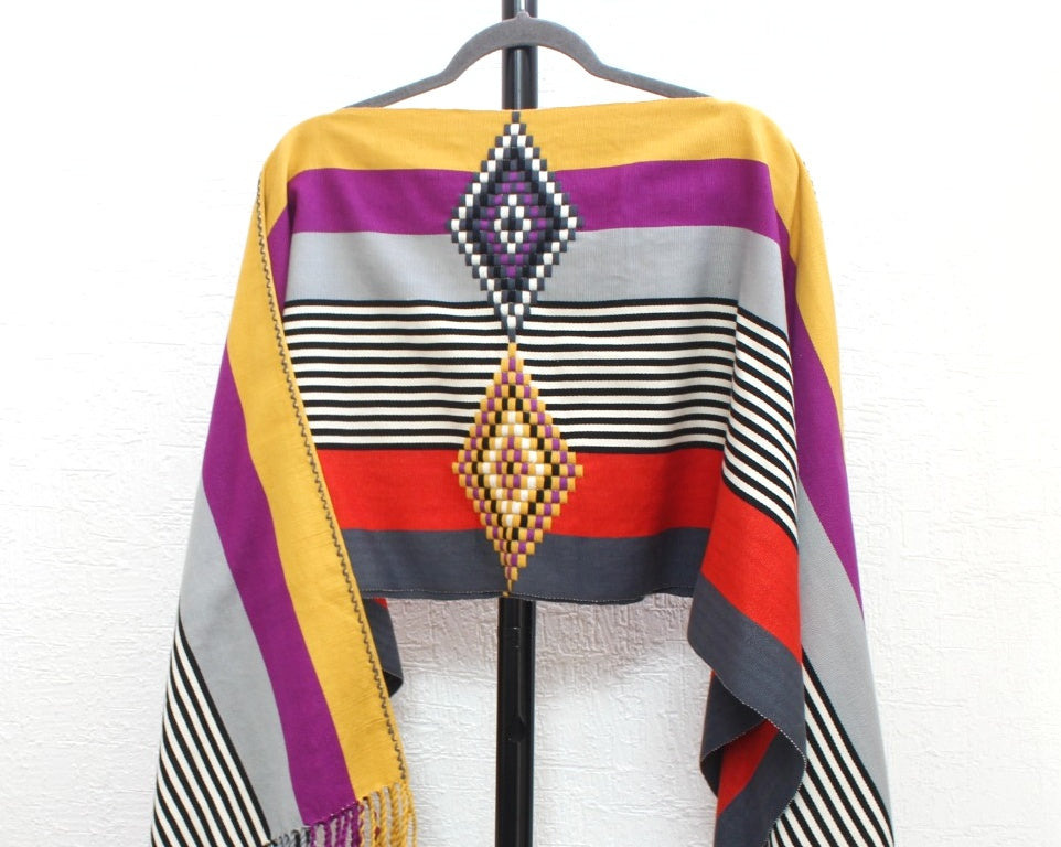 Jorongo Rombos Amarillo Violeta Gris