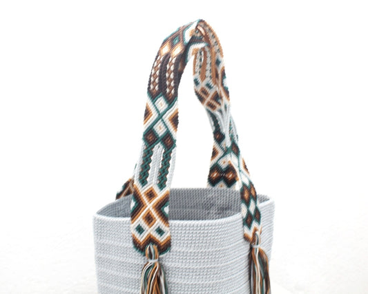 Bolso de mano Gris Verde Café